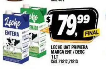 Supermercados Yaguar Leche UAT Primera Marca Ent/Desc 1lt oferta
