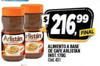 Supermercados Yaguar Arlistan Alimento A Base De Cafe Inst 170g oferta