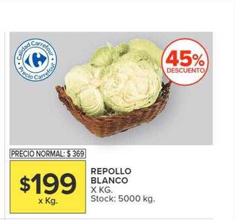 Carrefour Repollo blanco oferta