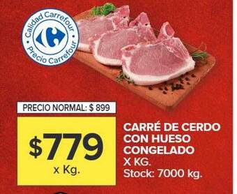 Carrefour Carré de cerdo con hueso congelado oferta