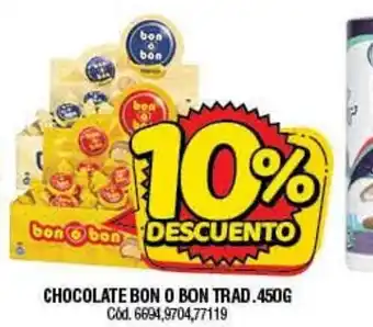 Supermercados Yaguar Chocolate Bon o Bon Trad. 450 g oferta