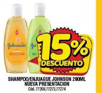 Supermercados Yaguar Shampoo/Enjaugue Johnson 200ml Nueva Presentacion oferta