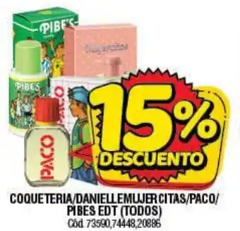 Supermercados Yaguar Coqueteria/DanielleMujercitas/ Paco/Pibes Edt oferta