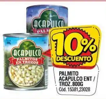 Supermercados Yaguar Palmito Acapulco Ent/Troz. 800g oferta