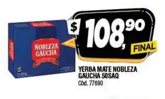 Supermercados Yaguar Yerba Mate Nobleza Gaucha 50Saq oferta