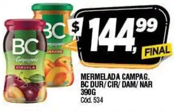 Supermercados Yaguar Mermelada Campag. Bc Dur/Cir/Dam/Nar 390g oferta