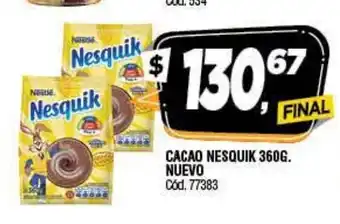Supermercados Yaguar Cacao Nesquik 360g Nuevo oferta
