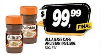 Supermercados Yaguar Ali. A Base Cafe Arlistan Inst.50g oferta