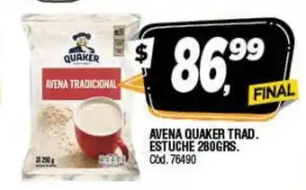 Supermercados Yaguar Avena Quaker Trad. Estuche 280grs oferta