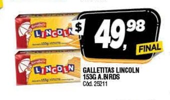 Supermercados Yaguar Galletitas Lincoln 153g A.birds oferta