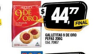 Supermercados Yaguar Galletitas 9 De Oro Pepas 200g oferta