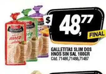 Supermercados Yaguar Galletitas Slim Dos Hnos Dulces 100 gr oferta