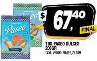 Supermercados Yaguar Tos. Paseo Dulces 200gr oferta