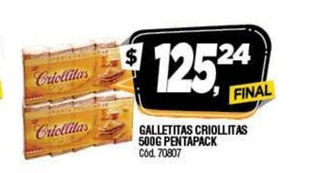 Supermercados Yaguar Galletitas Criollitas 500g Pentapack oferta