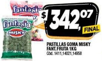 Supermercados Yaguar Pastillas Goma Misky Fant.Fruta 1kg oferta