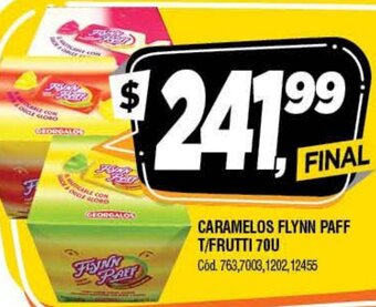 Supermercados Yaguar Caramelos Flynn Paff T/Frutti 70u oferta