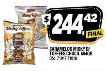 Supermercados Yaguar Caramelos Misky B/Toffees Choco. 684gr oferta