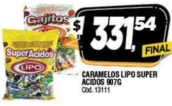 Supermercados Yaguar Caramelos Lipo Super Acidos 907g oferta