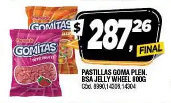Supermercados Yaguar Pastillas Goma Plen. Bsa Jelly Wheel 800g oferta