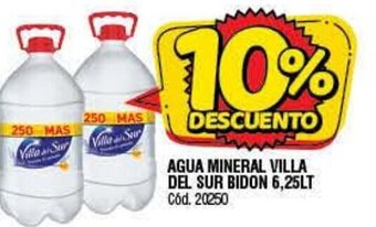 Supermercados Yaguar Agua Mineral Villa Del Sur Bidon 6,25lt oferta