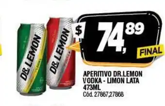 Supermercados Yaguar Aperitivo Dr.Lemon Vodka-Limon Lata 473ml oferta