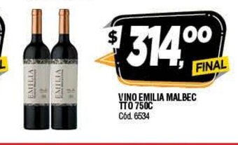 Supermercados Yaguar Vino Emilia Malbec tto 750c oferta