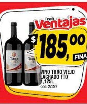 Supermercados Yaguar Vino Toro Viejo Lacrado TTO 1,125L oferta