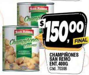 Supermercados Yaguar Champiñones San Remo Ent. 400g oferta