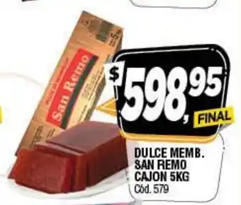 Supermercados Yaguar San Remo Dulce Memb Cajon 5kg oferta