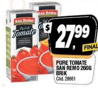 Supermercados Yaguar Pure Tomate San Remo 260g Brik oferta