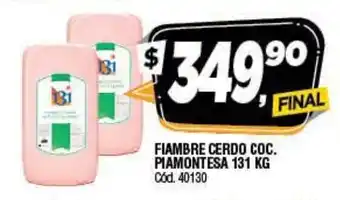 Supermercados Yaguar Fiambre Cerdo COC Piamontesa 131 kg oferta