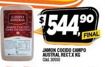 Supermercados Yaguar Jamon Cocido Campo Austral Rect x kg oferta
