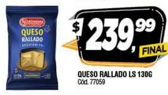 Supermercados Yaguar Queso Rallado LS 130g oferta