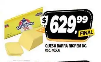 Supermercados Yaguar Ricrem Queso Barra. kg oferta