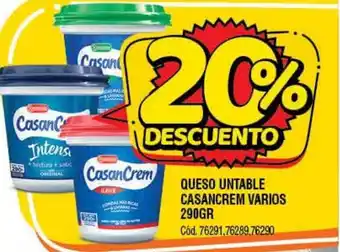 Supermercados Yaguar Cansancrem Varios Queso Untable 290gr oferta