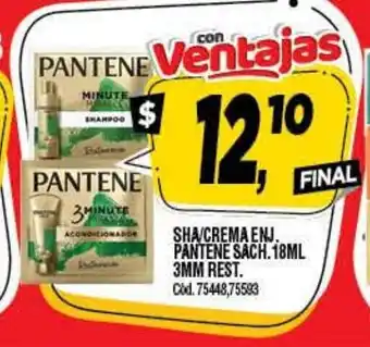 Supermercados Yaguar Pantene Sha/Crema Enj Sach 18ml oferta