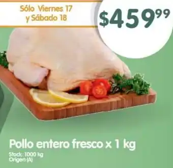 Supermercados Buenos Días Pollo Entero Fresco 1kg oferta