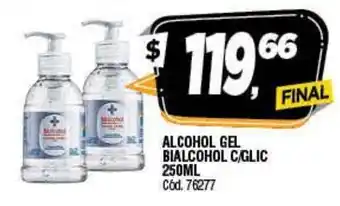 Supermercados Yaguar Alcohol Gel Bialcohol C/Glic 250ml oferta