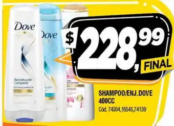 Supermercados Yaguar Dove Shampoo/Enj 400cc oferta