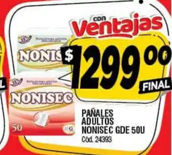 Supermercados Yaguar Nonisec GDE 50u Pañales Adultos oferta