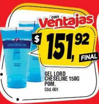 Supermercados Yaguar Gel Lord Cheseline 150g POM oferta