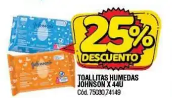 Supermercados Yaguar Johnson Toallitas Humedas x 44u oferta