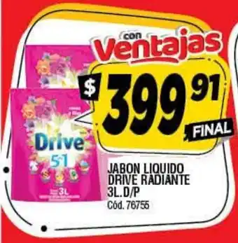 Supermercados Yaguar Drive Jabon Liquido Radiante 3L D/P oferta