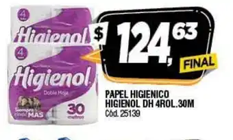 Supermercados Yaguar Papel Higienico Higienol DH 4Rol.30M oferta