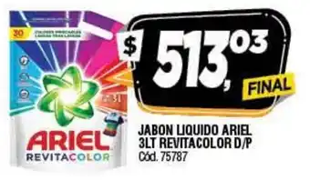 Supermercados Yaguar Ariel Jabon Liquido 3lt Revitacolor D/P oferta
