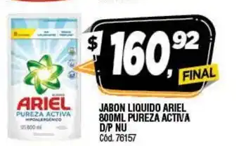 Supermercados Yaguar Ariel Jabon Liquido 800ml Pureza Activa D/P oferta