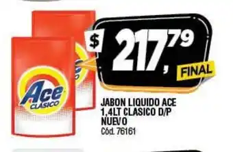 Supermercados Yaguar Ace Jabon Liquido 1,4lt Clasico D/P Nuevo oferta