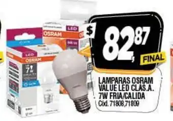 Supermercados Yaguar Lamparas Osram Value LED Clas A 7W Fria/Calida oferta