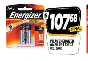 Supermercados Yaguar Energizer Pilas AA 2u. E91 Chica oferta