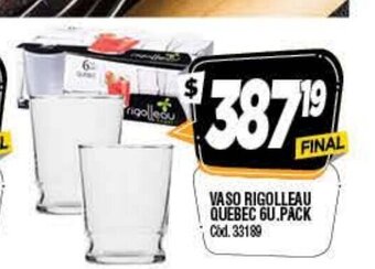 Supermercados Yaguar Vaso Rigolleau Quebec 6u Pack oferta